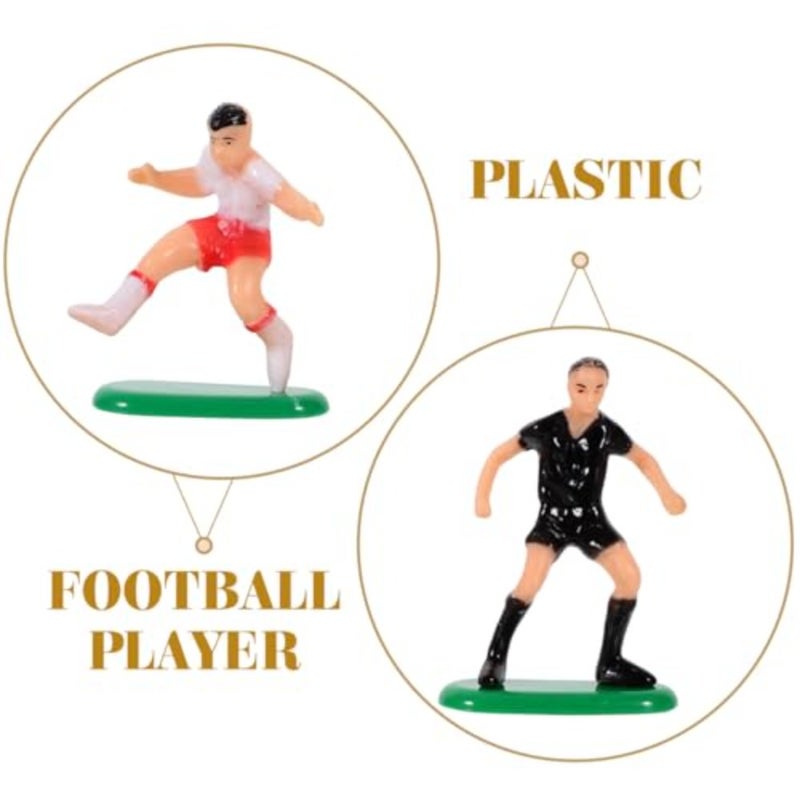 Soccer Cake Toppers Decorations: 9Pcs Football Team Figures Set, 2 Ball Goals 6 Player Figures and Referee for Birthday Party Cupcake Topper, Sports Themed Boys Men Mini Cake Decorations - Image 3