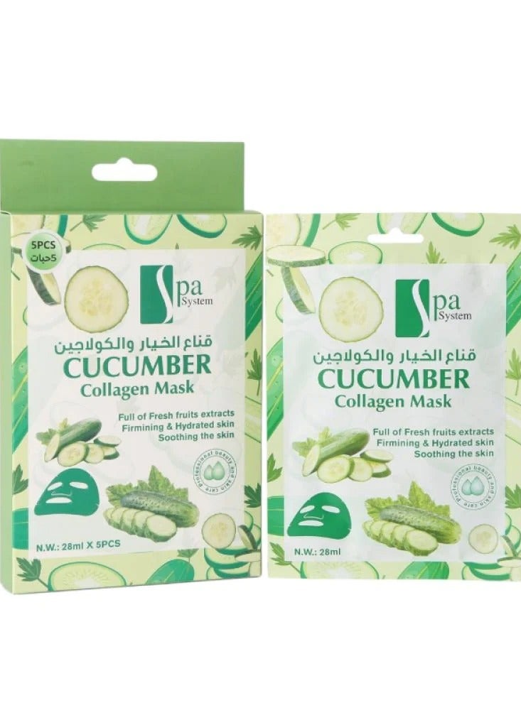 Spa System Cucumber & Collagen mask 5 pieces 28Ml