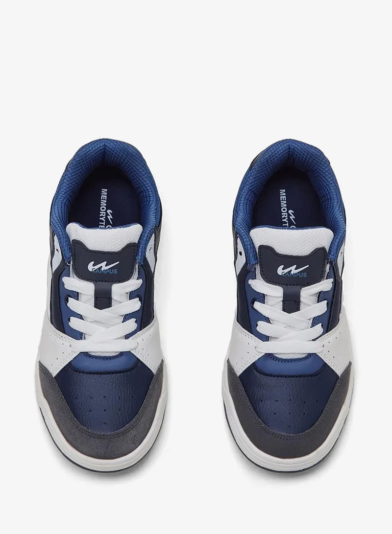 CAMPUS Wht/R.Slate Kids White and Blue Low-Top Sneakers - Durable, Trendy & Ready Shoes for Every Little Adventure  | Best Price UAE