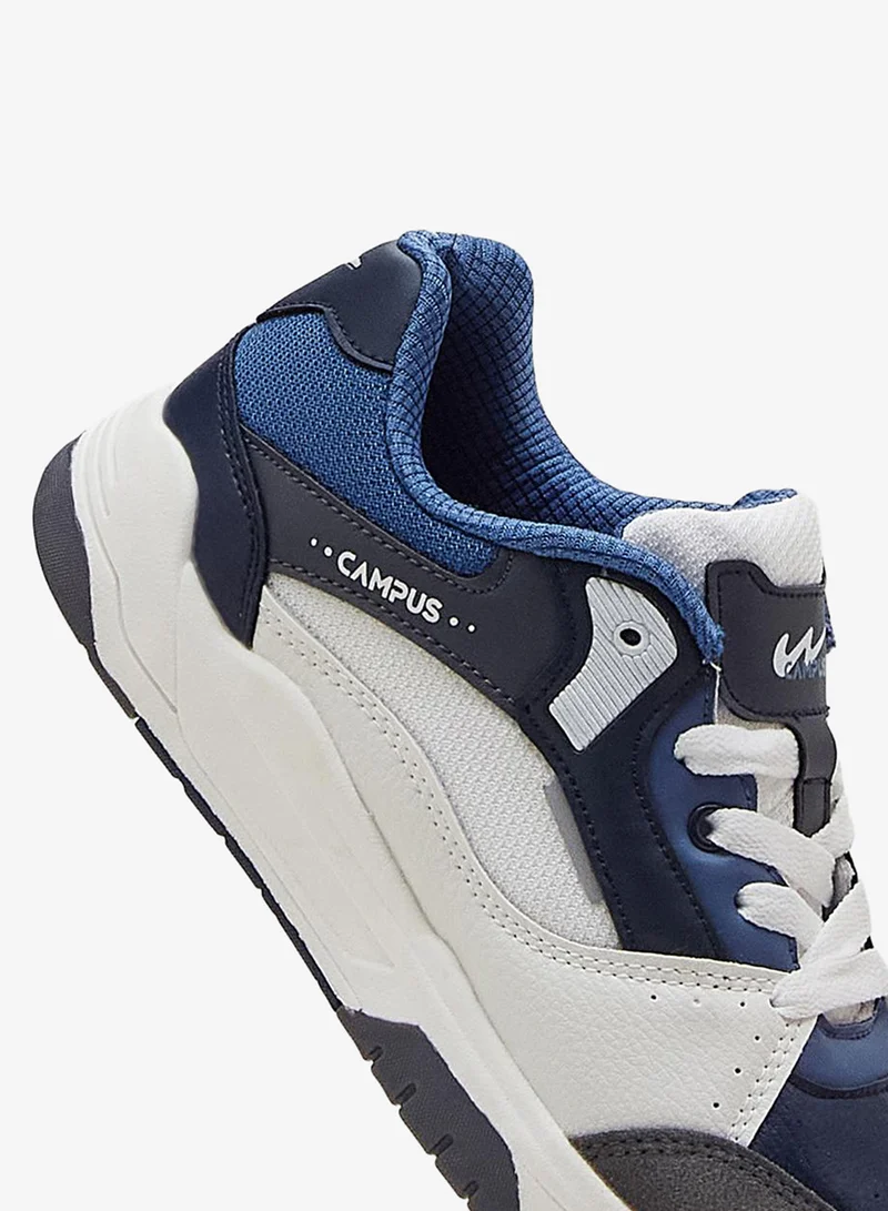 CAMPUS Wht/R.Slate Kids White and Blue Low-Top Sneakers - Durable, Trendy & Ready Shoes for Every Little Adventure  | Best Price UAE
