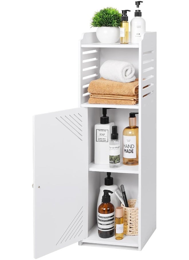 TPGP Waterproof Bathroom Cabinet, White Bathroom Storage Unit, Modern Multi-Purpose Single Door Cabinet for Kitchen Hallway Entryway and Bedroom  - Image 1