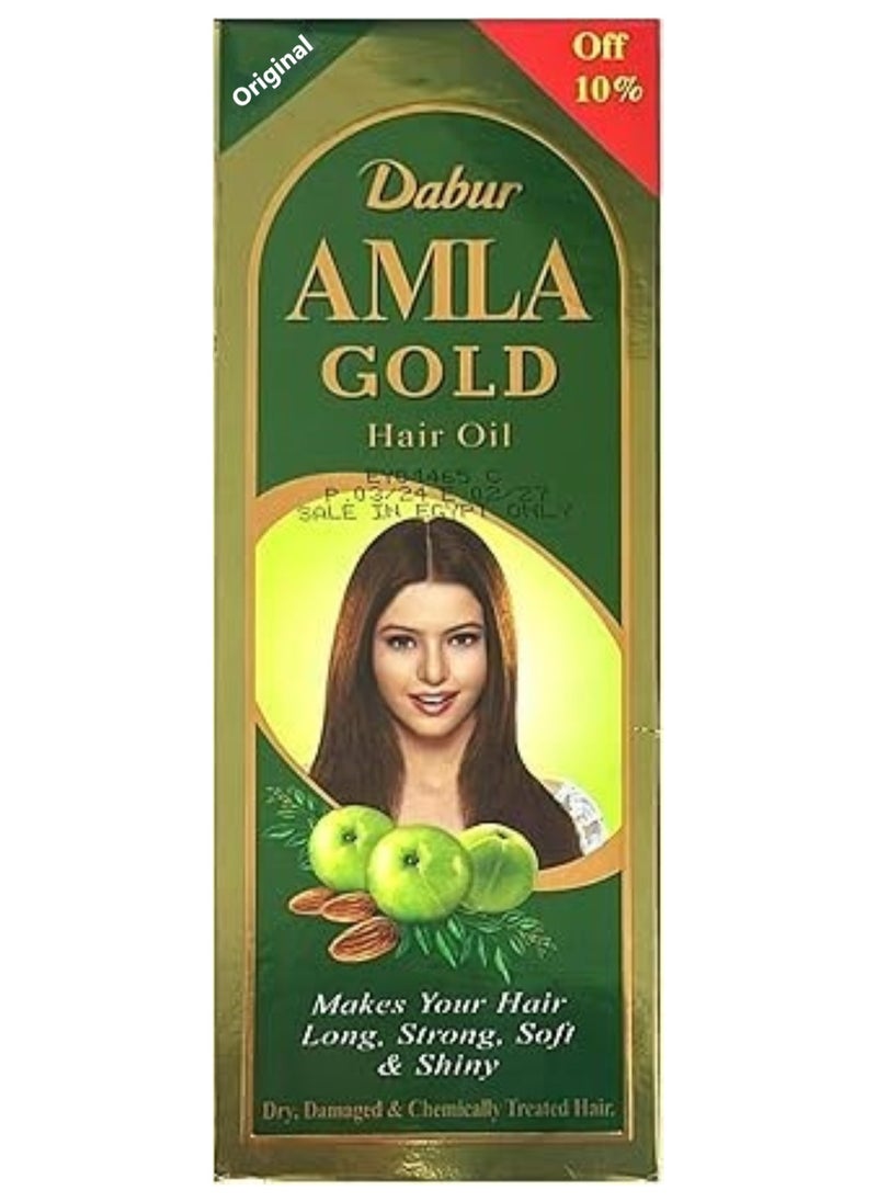 Dabur Amla Gold Hair Oil | with Almond & Henna | Promotes Hair Growth For Dry | Damaged & Chemically Treated Hair 270ml  - Image 1