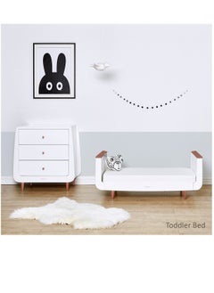 Snuz Snuz Snuzkot Skandi Cot Bed For Infant And Baby, Modern And Minimal Style , Easly Convert To Toddler Bed , Made of Sustainably Sourced Wood , From 0 To 10 Years , Dimensions W72 X L133Cm X H89Cm - Rose Gold  - Image 4