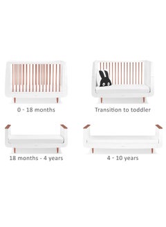Snuz Snuz Snuzkot Skandi Cot Bed For Infant And Baby, Modern And Minimal Style , Easly Convert To Toddler Bed , Made of Sustainably Sourced Wood , From 0 To 10 Years , Dimensions W72 X L133Cm X H89Cm - Rose Gold  - Image 3
