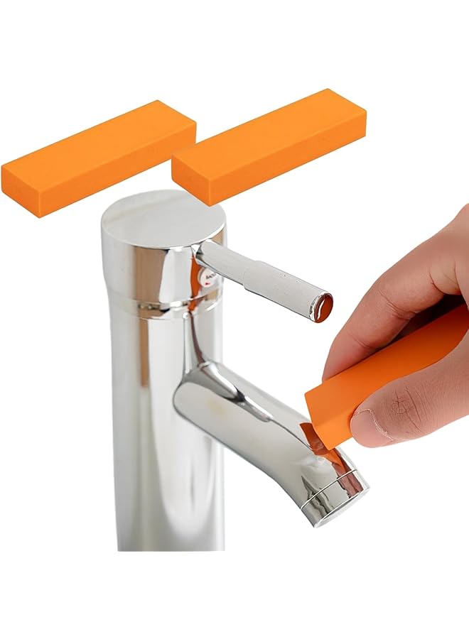 promass Water Scale Cleaning Brush 2-Piece Set, Eraser Scouring Stainless Steel Faucet Descaling Cleaning Kitchen Tool Pot Brush, Remove Scale & Grime, Keep Your Entire Kitchen Shining & Hygienic - Image 1