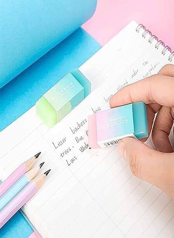 Bwexxt 8 Pcs Pencil Erasers Set, Colored Cube Erasers Cute Gradient Erasers Standard Pencil Erasers for Standard School Office Home Correction Products - Image 5
