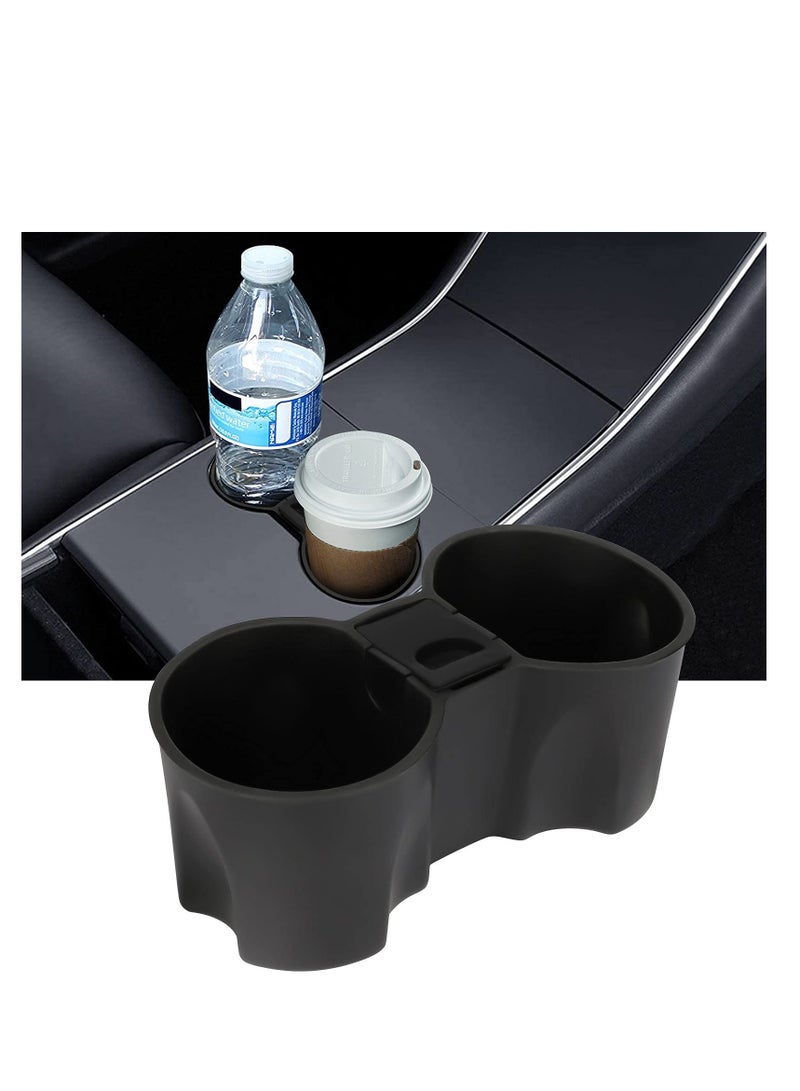 Silicone Cup Holder Insert for Tesla Model 3 / Model Y (2021-2022) - Center Console Slot Slip Limit Clip for Bottles, Coffee Mugs, and Car Accessories - Image 1