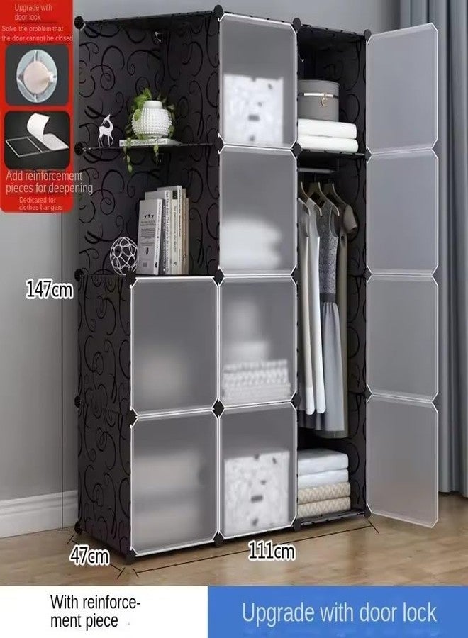 KEEKOS Kids Plastic Collapsible Wardrobe Organizer for Storage | Cute Cartoon Design | Heavy Duty Cloth Organizer for Storage | Easy to Assemble | Perfect for Kids Room & Home (Black-HL) - Image 2