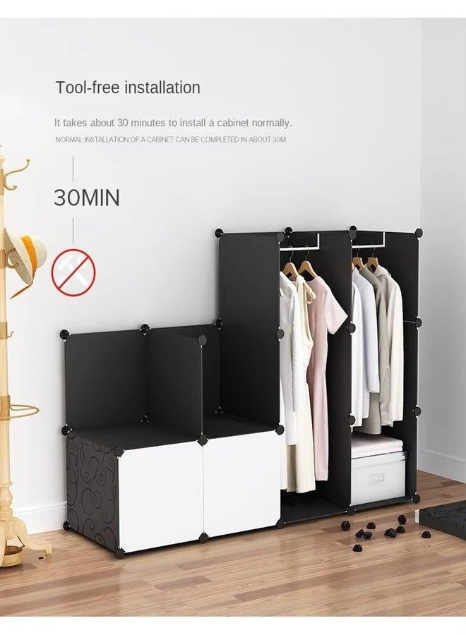 KEEKOS Kids Plastic Collapsible Wardrobe Organizer for Storage | Cute Cartoon Design | Heavy Duty Cloth Organizer for Storage | Easy to Assemble | Perfect for Kids Room & Home (Black-HL) - Image 5