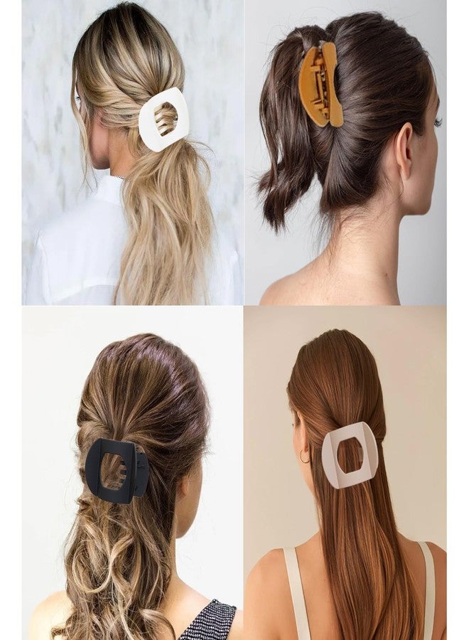 Jeffan 6 PCS Flat Hair Clips for Women, Ergonomic Curved Claw Clips for Thick Thin Curly Hair, Round Flat Strong Hold No Slip Grip Claw Clips for All Hair Textures - Image 5