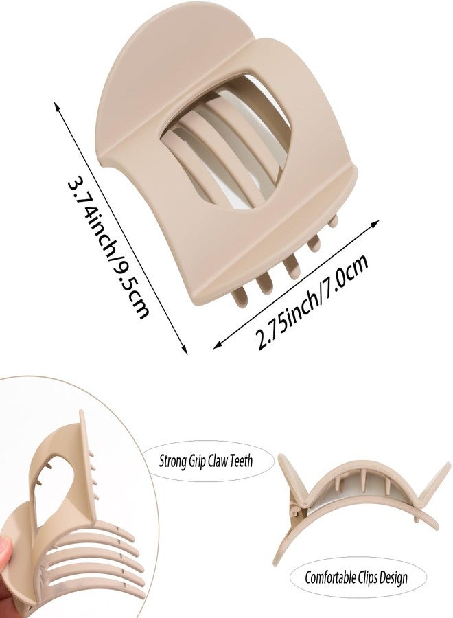 Jeffan 6 PCS Flat Hair Clips for Women, Ergonomic Curved Claw Clips for Thick Thin Curly Hair, Round Flat Strong Hold No Slip Grip Claw Clips for All Hair Textures - Image 2