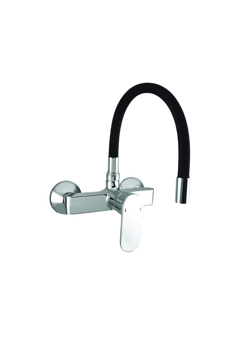 IRIS IRIS Brass Sink Mixer Tap for Kitchen ZX 1967 Chrome Plated Black HotCold Facility Wall Mount  - Image 1