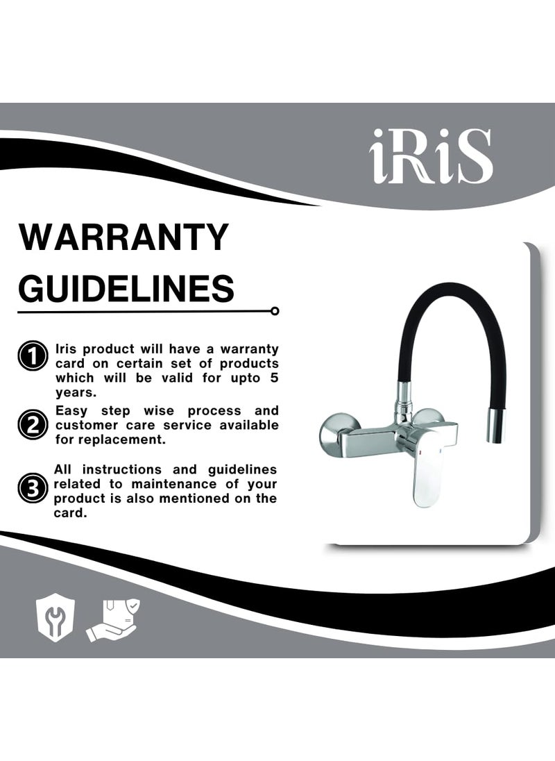 IRIS IRIS Brass Sink Mixer Tap for Kitchen ZX 1967 Chrome Plated Black HotCold Facility Wall Mount  - Image 5