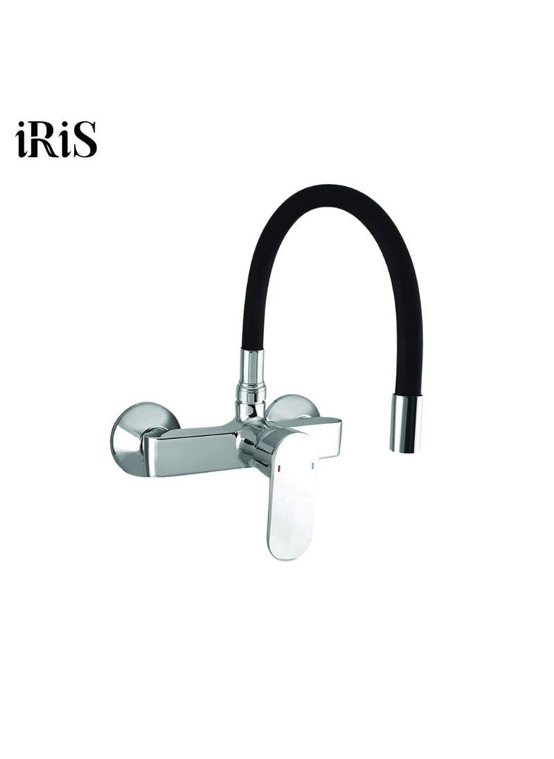 IRIS IRIS Brass Sink Mixer Tap for Kitchen ZX 1967 Chrome Plated Black HotCold Facility Wall Mount  - Image 2