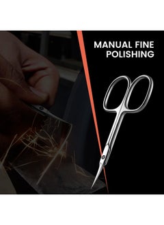 BEZOX Curved Cuticle Scissors - Precision Manicure Scissor Nail Cuticle Trimmer, Professional Stainless Steel Nail Scissors For Cuticle Care, Cuticle Cutter Small Scissors For Women - Silver  - Image 5