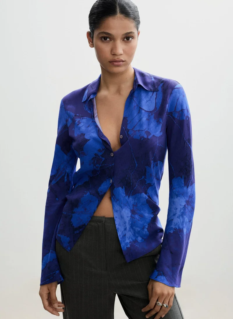 MANGO Printed Button Down Shirt