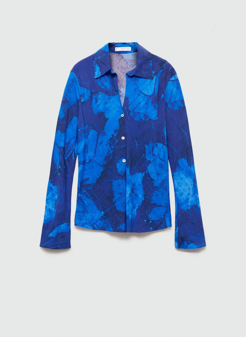MANGO Printed Button Down Shirt