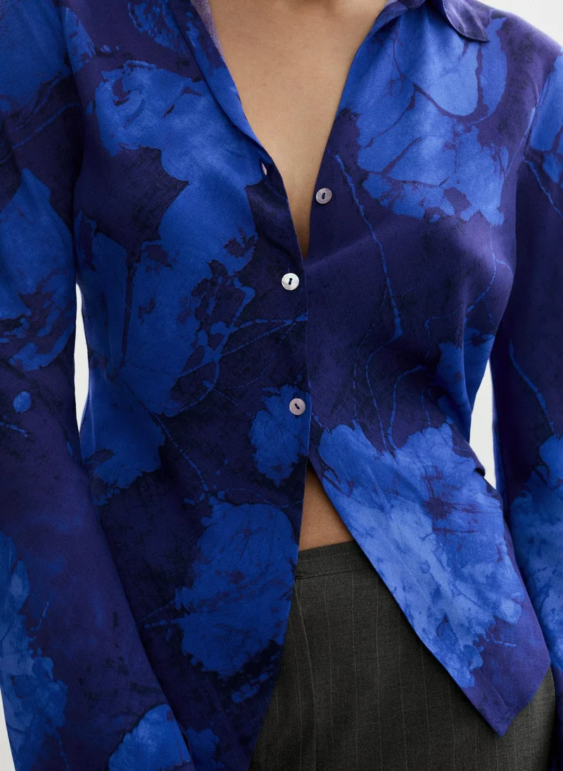 MANGO Printed Button Down Shirt