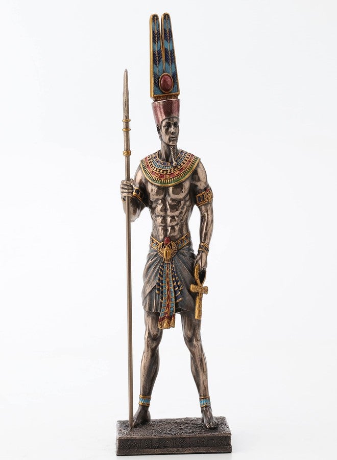 Veronese Design 10 5/8 Inch Tall Amun Ancient Egyptian King of Gods Resin Statue Bronze Finish - Image 1