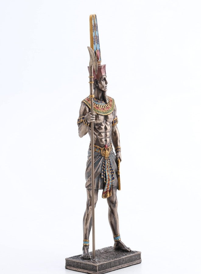 Veronese Design 10 5/8 Inch Tall Amun Ancient Egyptian King of Gods Resin Statue Bronze Finish - Image 4