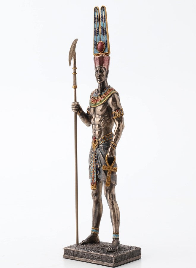 Veronese Design 10 5/8 Inch Tall Amun Ancient Egyptian King of Gods Resin Statue Bronze Finish - Image 2