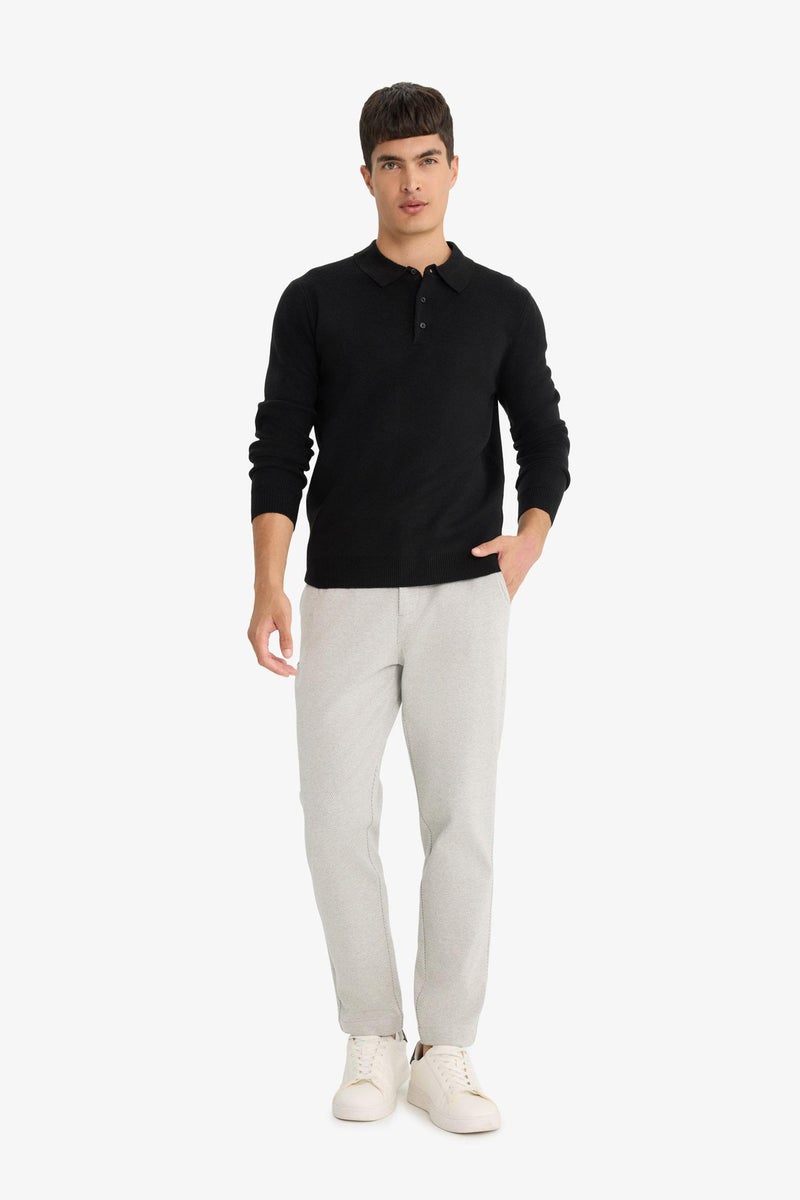 DeFacto Black Man Standard Fit Polo Collar Knitwear Pullover Casual - Image 2