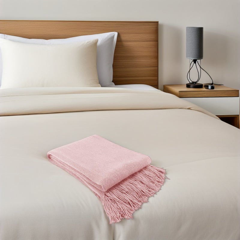 Nordic Style Knitting Blanket Stylish Color Fringed Sofa Blanket Fashion Sofa Decoration for Home Hotel (220x127cm ) - Image 3