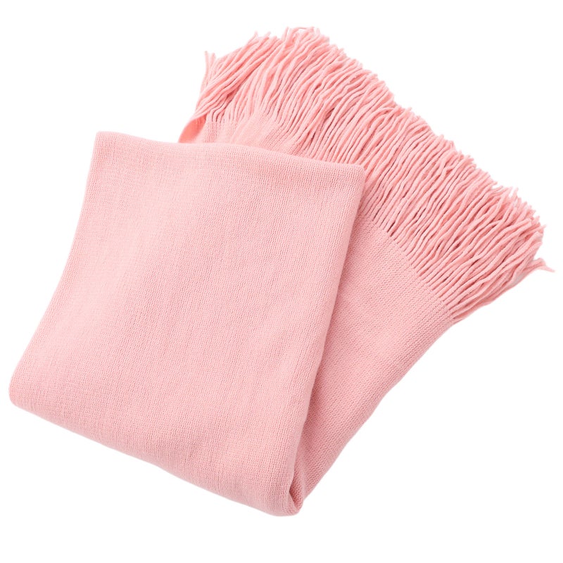 Nordic Style Knitting Blanket Stylish Color Fringed Sofa Blanket Fashion Sofa Decoration for Home Hotel (220x127cm ) - Image 1