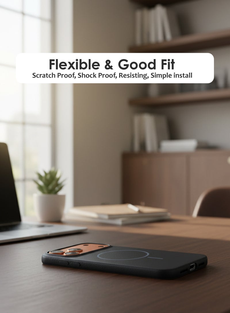 Apple iPhone 17 Pro Max Premium Leather Protective Back Case Cover - Shockproof, Anti-Fingerprint, Skin-Friendly Soft Back Cover For Apple iPhone 17 Pro Max, durable back protection, Elegant-designed - Image 4