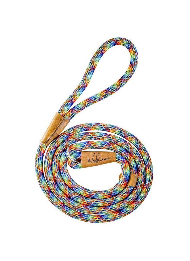 Wooflinen Wooflinen 7ft Ultra Reflective (Rainbow) Fatty Series Premium Dog Slip Leash - Made from Large Gauge Mountain Climbing Rope - Make a Statement While Walking The Strongest of Pullers  - Image 1