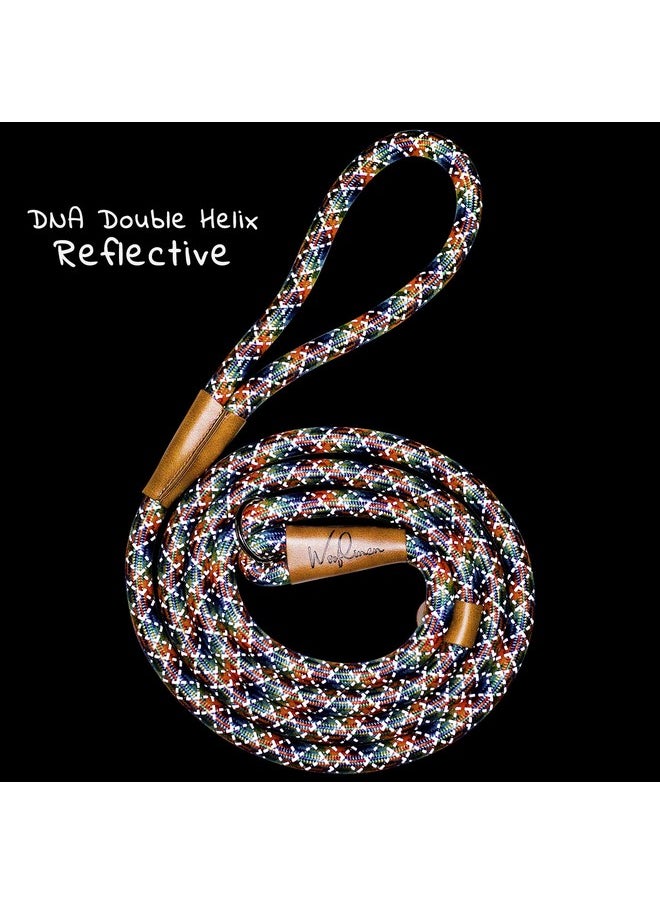 Wooflinen Wooflinen 7ft Ultra Reflective (Rainbow) Fatty Series Premium Dog Slip Leash - Made from Large Gauge Mountain Climbing Rope - Make a Statement While Walking The Strongest of Pullers  - Image 4