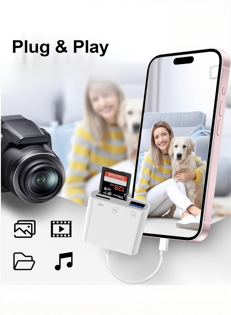 5-in-1 Multi-Function Card Reader | USB, Type-C, Lightning, SD & TF | Compatible with iPhone, Android, PC | OTG Adapter with Keyboard & Mouse Support | Transparent Cover | Premium Chipset  - Image 2