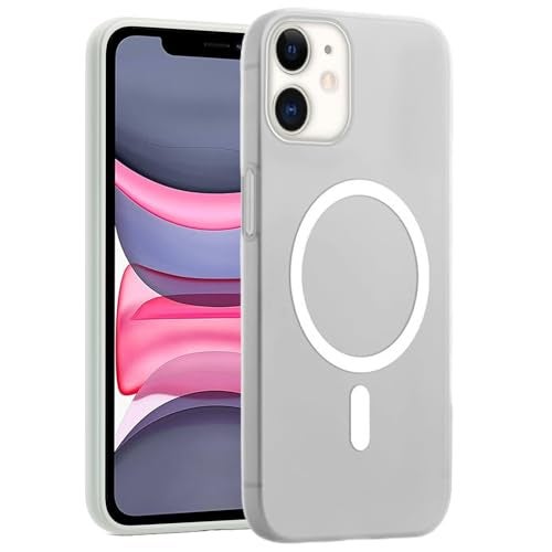 SHINESTAR Back Cover for iPhone 11 | Frosted Semi-Transparent Slim Case with Magnetic Support | Wireless Charging Compatible | Hard Back, Matte Finish – White - Image 1