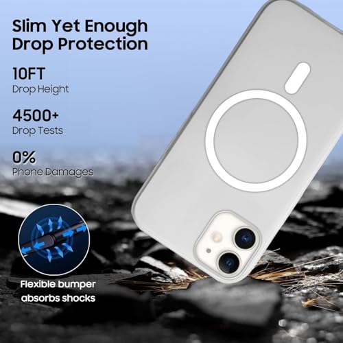 SHINESTAR Back Cover for iPhone 11 | Frosted Semi-Transparent Slim Case with Magnetic Support | Wireless Charging Compatible | Hard Back, Matte Finish – White - Image 3