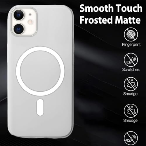 SHINESTAR Back Cover for iPhone 11 | Frosted Semi-Transparent Slim Case with Magnetic Support | Wireless Charging Compatible | Hard Back, Matte Finish – White - Image 2