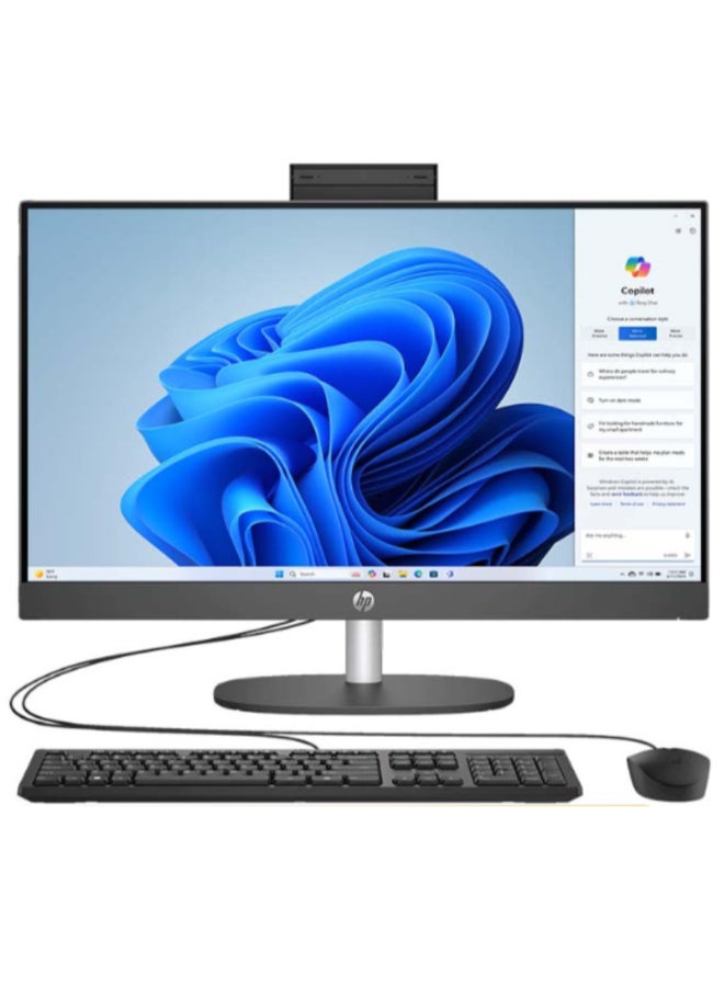 HP برو وان AIO 240 G10 مع شاشة 23.8 بوصة بدقة Full HD (1920X1080)، معالج Core i5-1334U/ذاكرة RAM سعة 8GB DDR4/قرص SSD سعة 512GB/رسومات Intel UHD/نظام DOS (بدون ويندوز) - Image 1