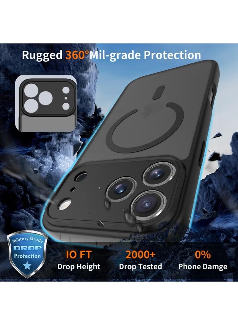 ELTRAZONE iPhone 17 Pro Max Case Magnetic Slim Shockproof Cover for 6.9 Inch 2025 Model, Compatible with MagSafe, Translucent Matte Back Scratch Resistant Protective Phone Case Black - Image 2