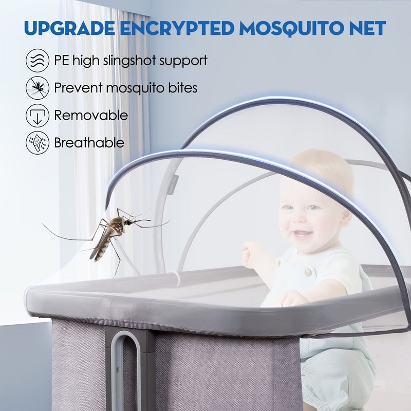 Portable Baby Mosquito Net White Full Enclosure Dense Mesh Breathable Foldable Easy Install Various Bed Types - Image 1