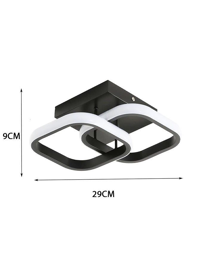 Led Ceiling Light Fixture,3000K/4500K/6000K Modern Hallway Light fixtures Ceiling Lighting,Black Square Close to Ceiling Lights for Bathroom Bedroom Kitchen Balcony Stair Small Ceiling Lamp (Black) - Image 2