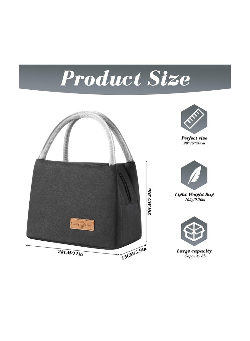 SOLARAE Lunch Bag for Women Men, Insulated Lunch Box Adult, Lunch Tote Bags, Reusable Cooler Lunch Box Food Container, Insulated Lunch Bag with High Capacity for Work Travel Picnic Office Outdoor (black) - Image 2