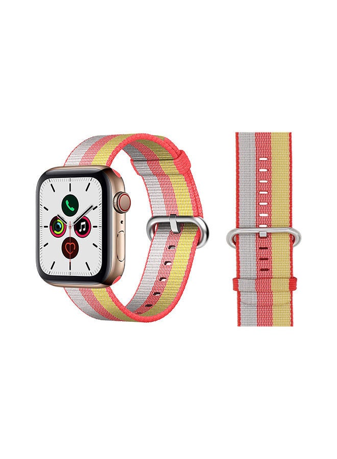 NIBEMINENT Replacement Stylish Band For Apple Watch Series 5/4/3/2/144 Red/White/Yellow - Image 2