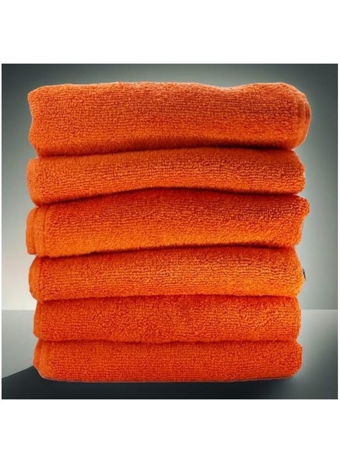 مرفا مجموعة من 6 قطع من مناشف اليدين - جودة عالية 100% قطن - امتصاص عالي - لون برتقالي - صُنعت في باكستان - Image 3