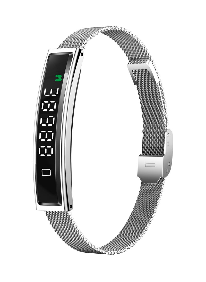 Walpck Smart Bracelet,Activity&Fitness Trackers,Touch Screen/Sleep Tracker/Heart Rate/Blood Oxygen,5ATM Waterproof,Multiple Sports Modes,Free App for iOS Android (Silvery ) - Image 1