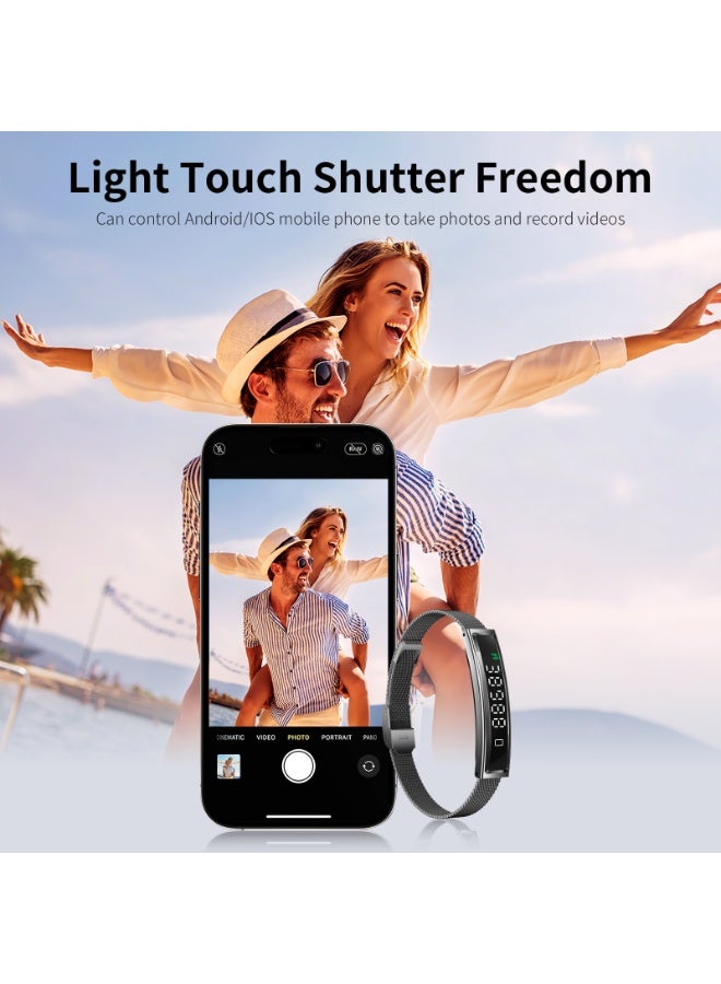 Walpck Smart Bracelet,Activity&Fitness Trackers,Touch Screen/Sleep Tracker/Heart Rate/Blood Oxygen,5ATM Waterproof,Multiple Sports Modes,Free App for iOS Android (Silvery ) - Image 4