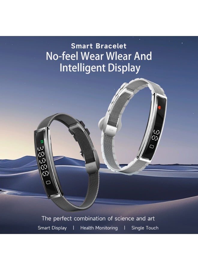 Walpck Smart Bracelet,Activity&Fitness Trackers,Touch Screen/Sleep Tracker/Heart Rate/Blood Oxygen,5ATM Waterproof,Multiple Sports Modes,Free App for iOS Android (Silvery ) - Image 5