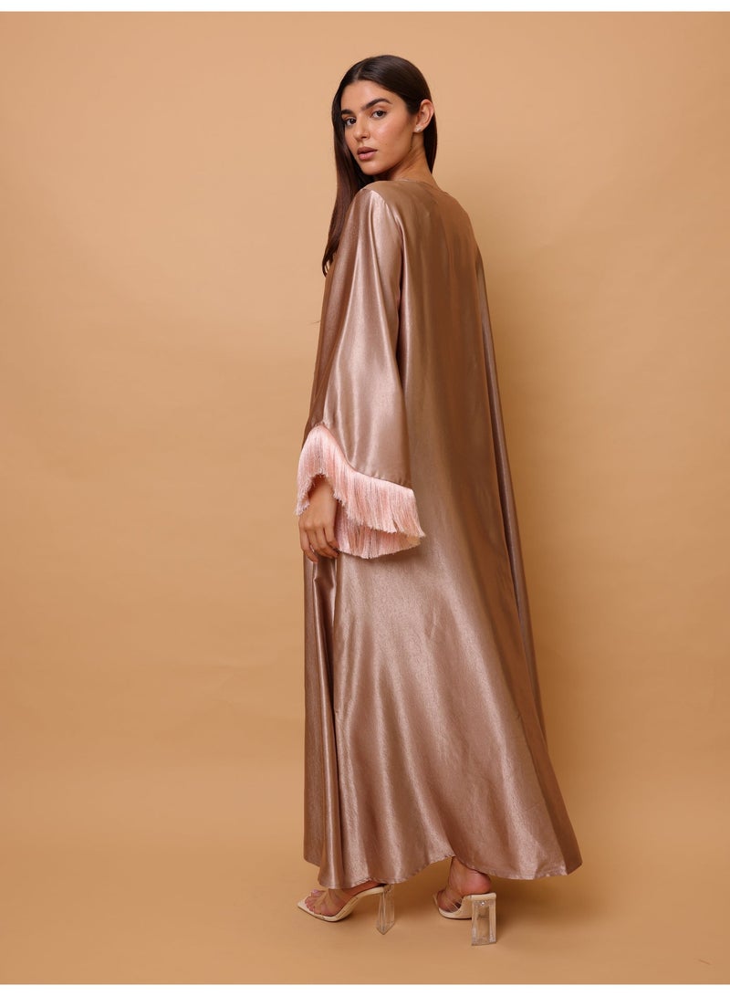 IKKXA Elegant Shimmer Fabric Floral Design Modern Sleeves - Image 2