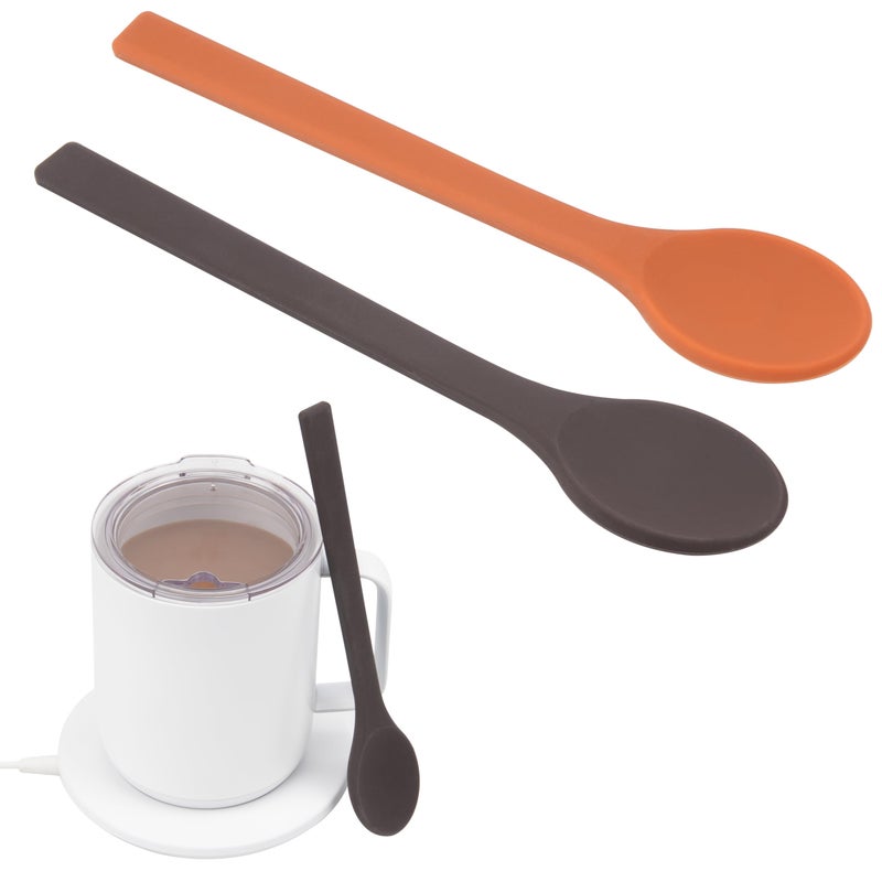 KIICII 2PCs Silicone Stirring Spoons for Coffee Tea | 6.85-Inch Coffee&Espresso Spoons | Reusable Coffee Stirrers | Coffee Accessory | Dishwasher Safe | Christmas Gift - Image 1
