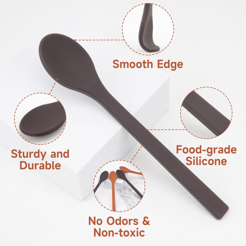 KIICII 2PCs Silicone Stirring Spoons for Coffee Tea | 6.85-Inch Coffee&Espresso Spoons | Reusable Coffee Stirrers | Coffee Accessory | Dishwasher Safe | Christmas Gift - Image 5