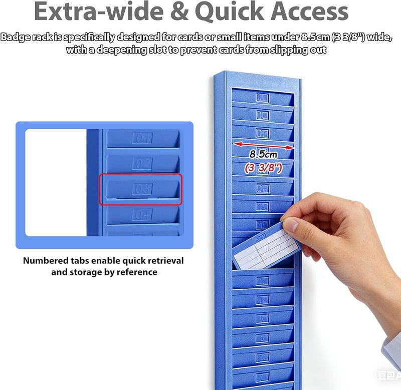 Attendance Payroll Recorder Wall Mount, Employee Time Card Holder with 25 Deep Slots for Job Tickets Display in Retail, School, or Home - Image 2