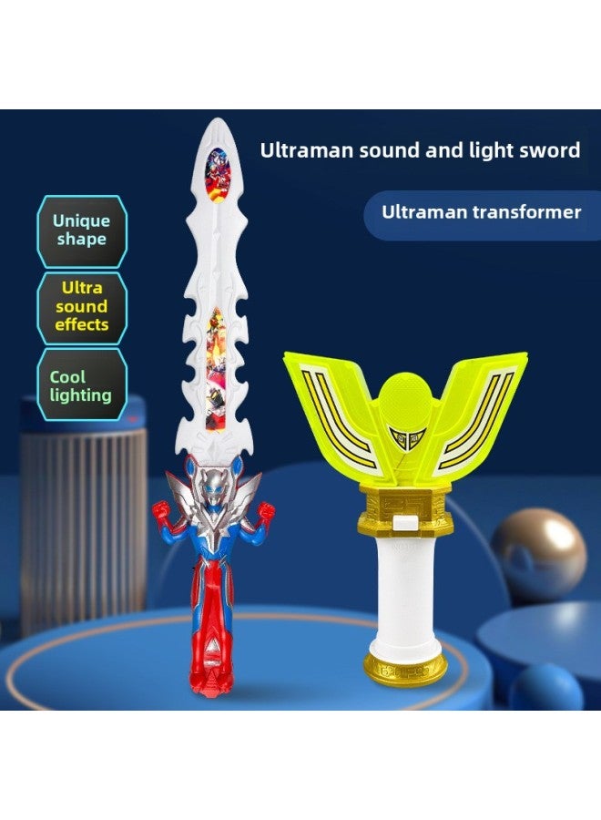Luminous OTT Slow Music Sword Sound And Light Sword Children's Toy Props Performance OTT Series Mask Suit Sword-Color:45cm Ultra Sword [battery Not Included] - Image 4